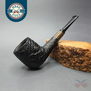 MBSD Briars by Piero Vitale Vintage Sandblasted Billiard w/ Zebrawood, Briar Pipe, New
