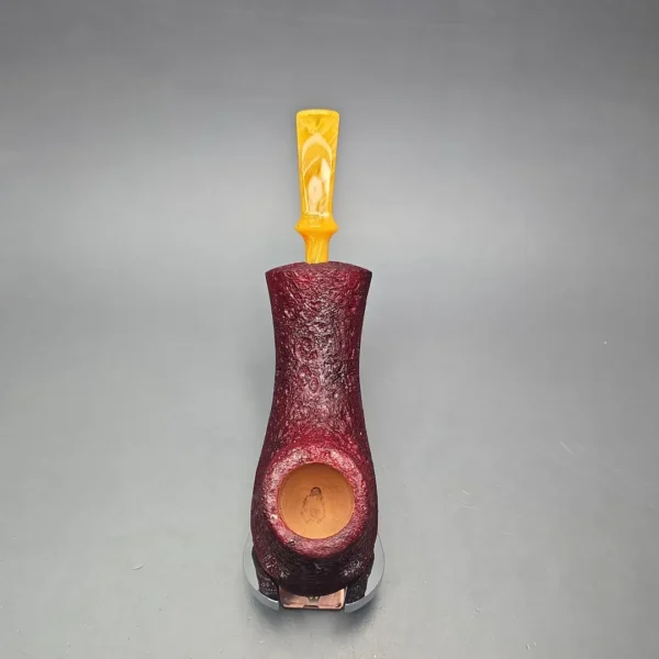 Buckeye Hand Made XL Sandblasted Volcano Strawberry Briar Pipe, New - Image 8