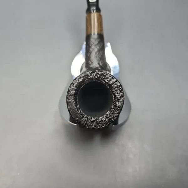 MBSD Briars by Piero Vitale Vintage Sandblasted Billiard w/ Zebrawood, Briar Pipe, New - Image 6