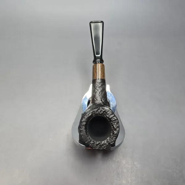 MBSD Briars by Piero Vitale Vintage Sandblasted Billiard w/ Zebrawood, Briar Pipe, New - Image 8