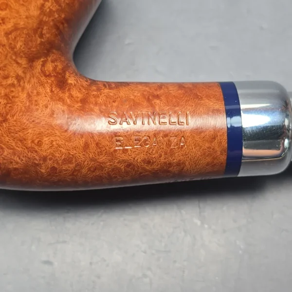 Savinelli Eleganza 606 KS Smooth Bent Billiard Estate Briar Pipe, Italian Estates, 6mm - Image 11