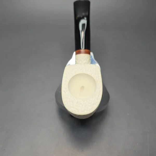 MBSD Meerschaum Deluxe Rusticated Pickaxe Block Meerschaum Pipe, Briar-Mortise, New - Image 9