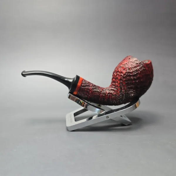 Papa Bear's Pipes by Tim Beaumont Sandblasted Reverse Calabash Egg Handmade Briar Pipe, New - Image 4