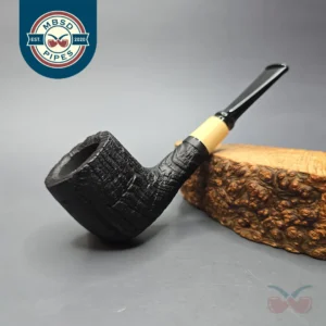 MBSD Briars by Piero Vitale Vintage Sandblasted Billiard w/ Boxwood, Briar Pipe, New