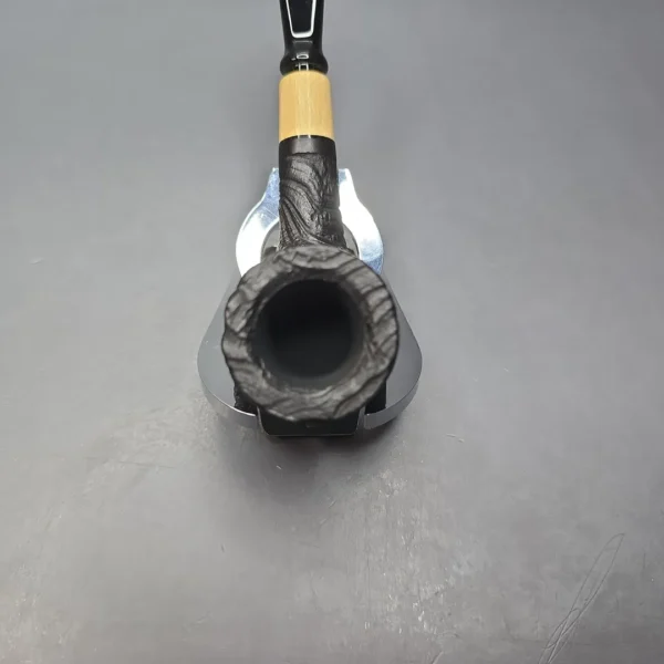 MBSD Briars by Piero Vitale Vintage Sandblasted Billiard w/ Boxwood, Briar Pipe, New - Image 6