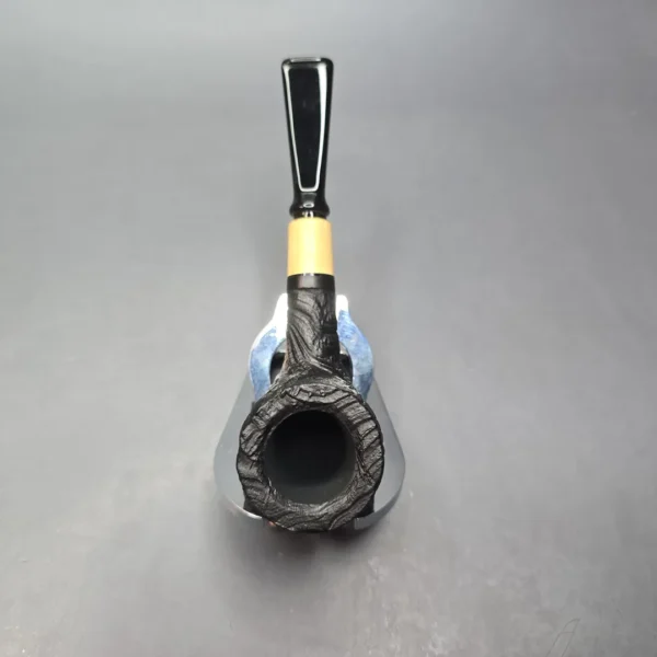 MBSD Briars by Piero Vitale Vintage Sandblasted Billiard w/ Boxwood, Briar Pipe, New - Image 8