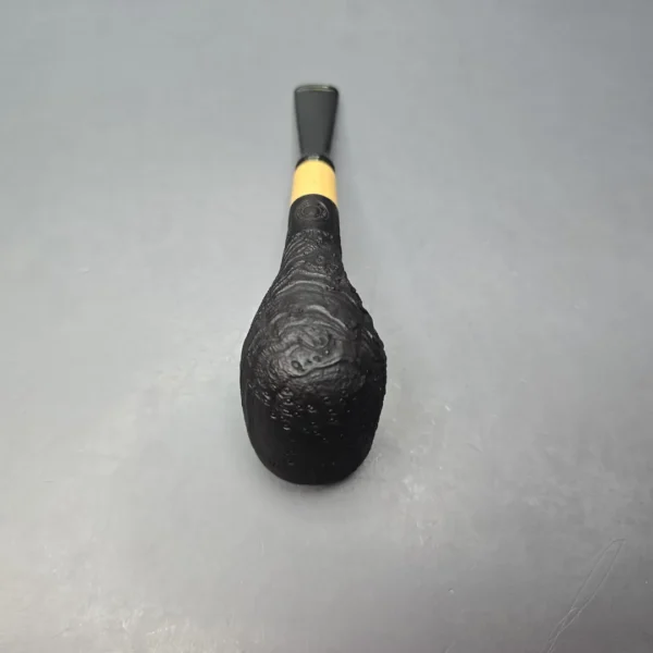 MBSD Briars by Piero Vitale Vintage Sandblasted Billiard w/ Boxwood, Briar Pipe, New - Image 9