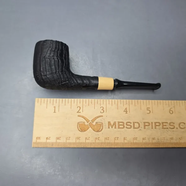 MBSD Briars by Piero Vitale Vintage Sandblasted Billiard w/ Boxwood, Briar Pipe, New - Image 11