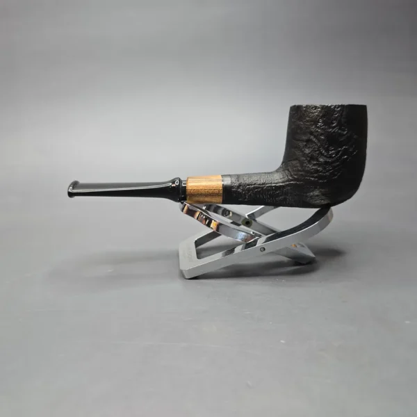 MBSD Briars by Piero Vitale Vintage Sandblasted Billiard w/ Olivewood, Briar Pipe, New - Image 5