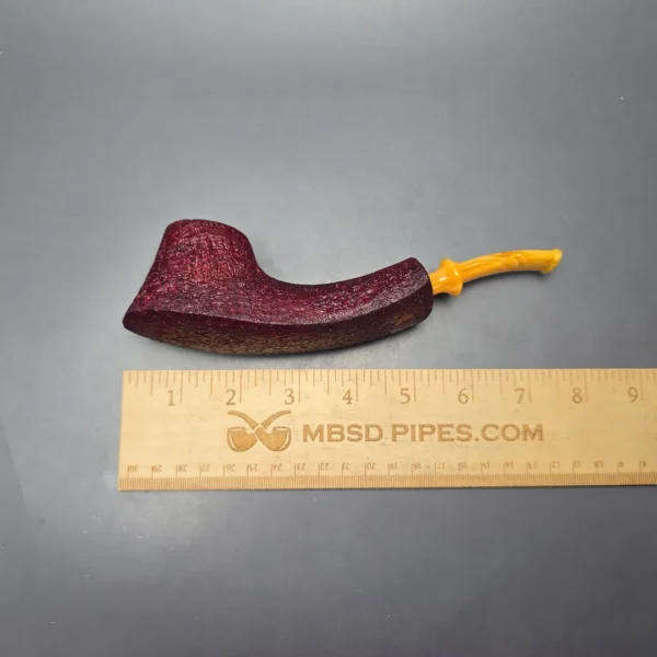 Buckeye Hand Made XL Sandblasted Volcano Strawberry Briar Pipe, New - Image 11