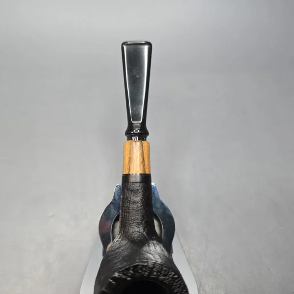 MBSD Briars by Piero Vitale Vintage Sandblasted Billiard w/ Olivewood, Briar Pipe, New - Image 8