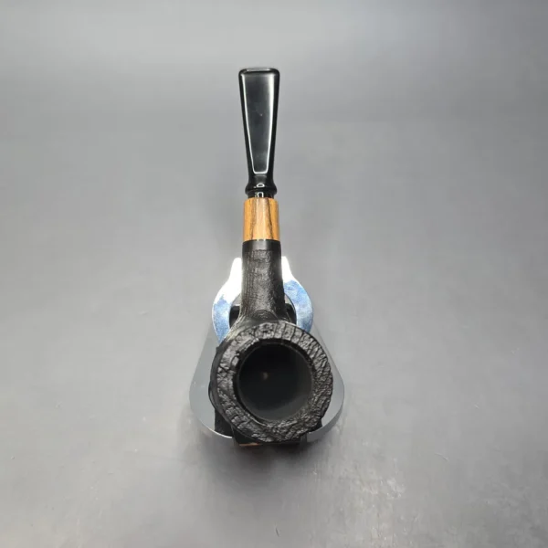 MBSD Briars by Piero Vitale Vintage Sandblasted Billiard w/ Olivewood, Briar Pipe, New - Image 9