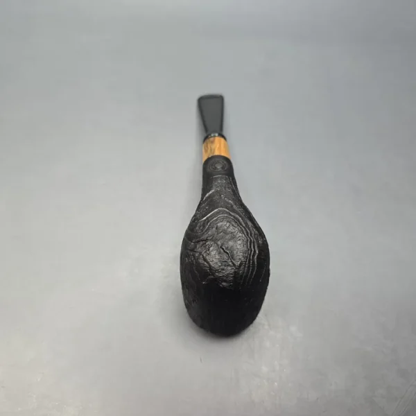 MBSD Briars by Piero Vitale Vintage Sandblasted Billiard w/ Olivewood, Briar Pipe, New - Image 11