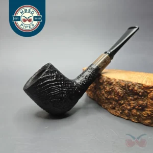 MBSD Briars by Piero Vitale Vintage Sandblasted Billiard w/ Zebrawood, Briar Pipe, New