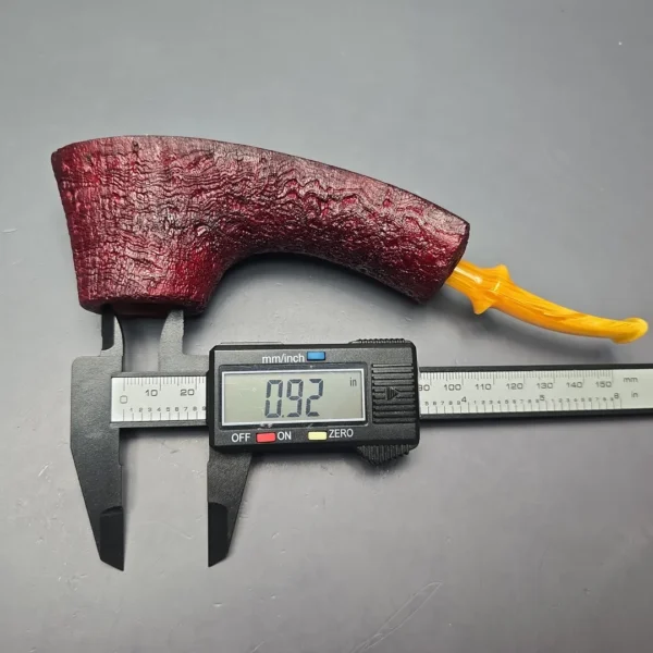 Buckeye Hand Made XL Sandblasted Volcano Strawberry Briar Pipe, New - Image 12