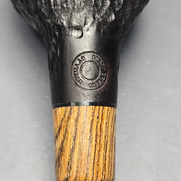 MBSD Briars by Piero Vitale Black Rusticated Author w/ Olivewood, Briar Pipe, New - Image 11