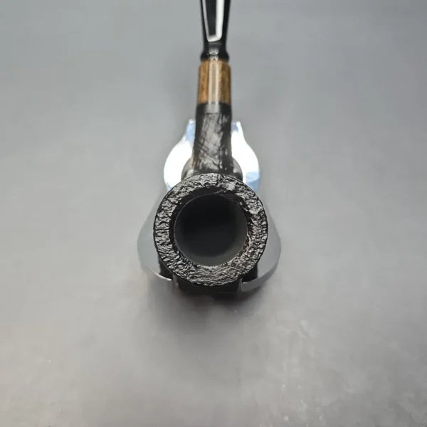 MBSD Briars by Piero Vitale Vintage Sandblasted Billiard w/ Zebrawood, Briar Pipe, New - Image 6
