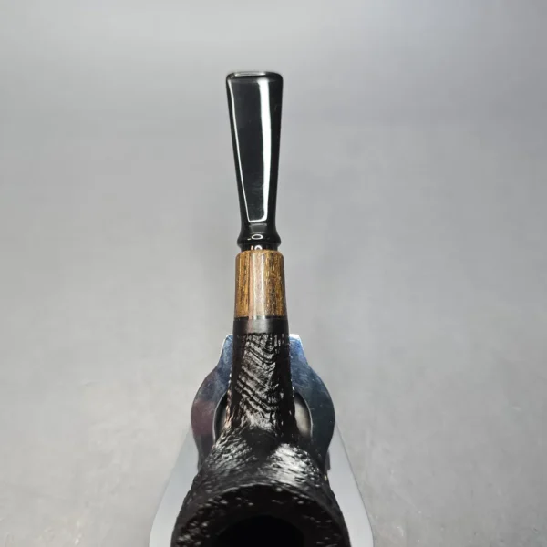 MBSD Briars by Piero Vitale Vintage Sandblasted Billiard w/ Zebrawood, Briar Pipe, New - Image 7