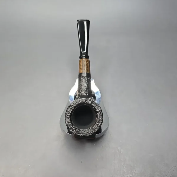 MBSD Briars by Piero Vitale Vintage Sandblasted Billiard w/ Zebrawood, Briar Pipe, New - Image 8
