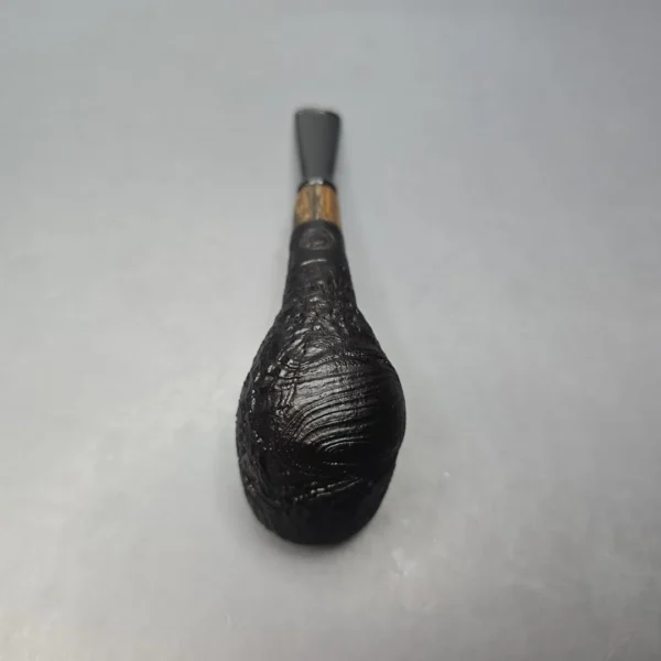 MBSD Briars by Piero Vitale Vintage Sandblasted Billiard w/ Zebrawood, Briar Pipe, New - Image 9