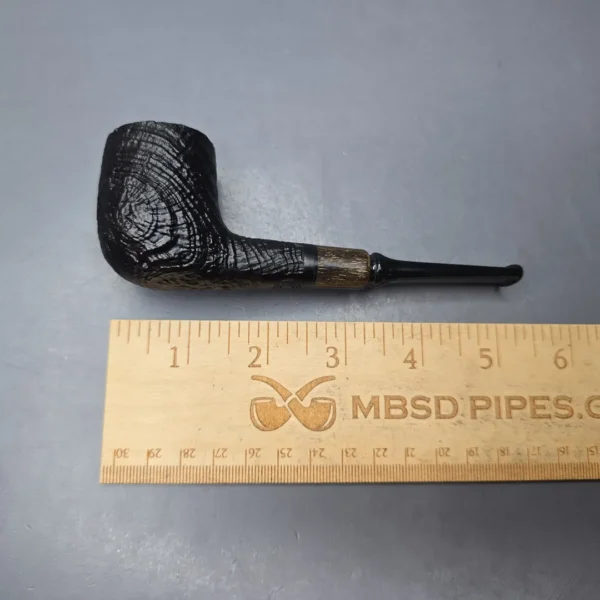 MBSD Briars by Piero Vitale Vintage Sandblasted Billiard w/ Zebrawood, Briar Pipe, New - Image 11