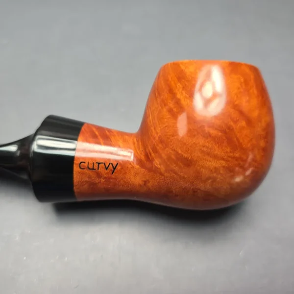 Al Pascia Curvy 02 Smooth Reverse Calabash Apple Estate Briar Pipe, Unsmoked - Image 5