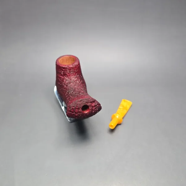 Buckeye Hand Made XL Sandblasted Volcano Strawberry Briar Pipe, New - Image 13
