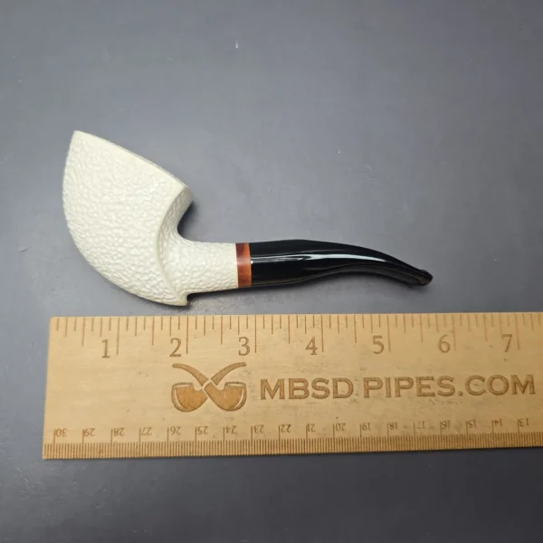 MBSD Meerschaum Deluxe Rusticated Pickaxe Block Meerschaum Pipe, Briar-Mortise, New - Image 13