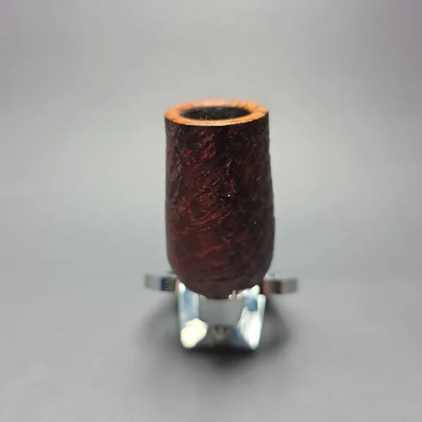 Brentegani Contast Sandblasted Stack Billiard w/ Horn Handmade Briar Pipe, New - Image 4