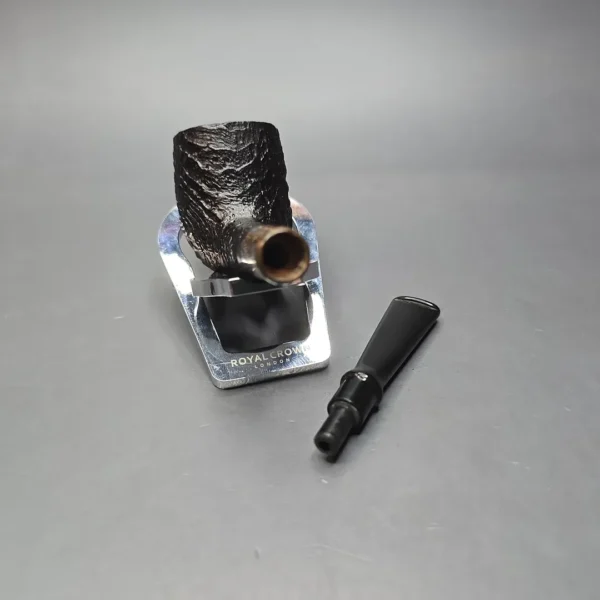MBSD Briars by Piero Vitale Vintage Sandblasted Billiard w/ Zebrawood, Briar Pipe, New - Image 13