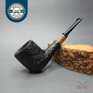 MBSD Briars by Piero Vitale Vintage Sandblasted Billiard w/ Olivewood, Briar Pipe, New