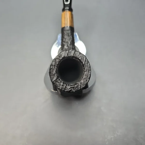MBSD Briars by Piero Vitale Vintage Sandblasted Billiard w/ Olivewood, Briar Pipe, New - Image 6