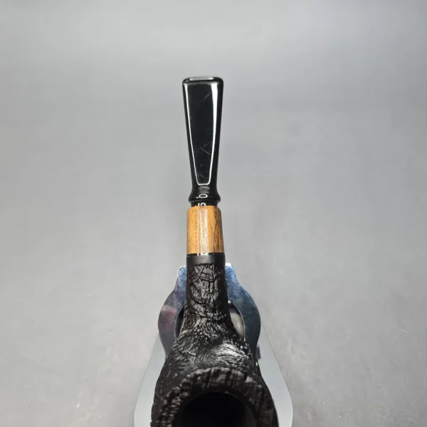 MBSD Briars by Piero Vitale Vintage Sandblasted Billiard w/ Olivewood, Briar Pipe, New - Image 7