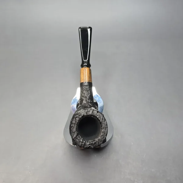 MBSD Briars by Piero Vitale Vintage Sandblasted Billiard w/ Olivewood, Briar Pipe, New - Image 8