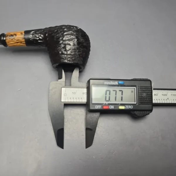 MBSD Briars by Piero Vitale Black Rusticated Author w/ Olivewood, Briar Pipe, New - Image 13