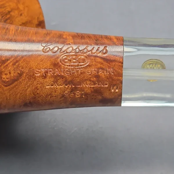 GBD Pre-1980s Straight Grain Colossus 9681 W Smooth Volcano w/ Perspex Estate Briar Pipe, Unsmoked - Image 10
