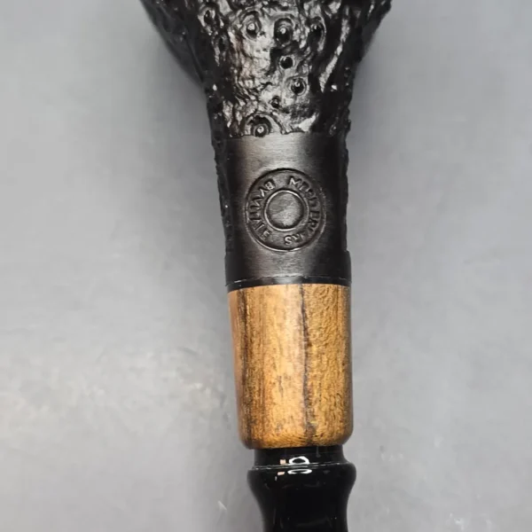 MBSD Briars by Piero Vitale Vintage Sandblasted Billiard w/ Olivewood, Briar Pipe, New - Image 10