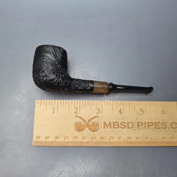 MBSD Briars by Piero Vitale Vintage Sandblasted Billiard w/ Olivewood, Briar Pipe, New - Image 12