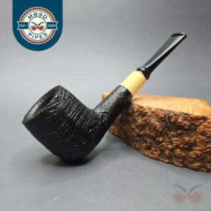 MBSD Briars by Piero Vitale Vintage Sandblasted Billiard w/ Boxwood, Briar Pipe, New