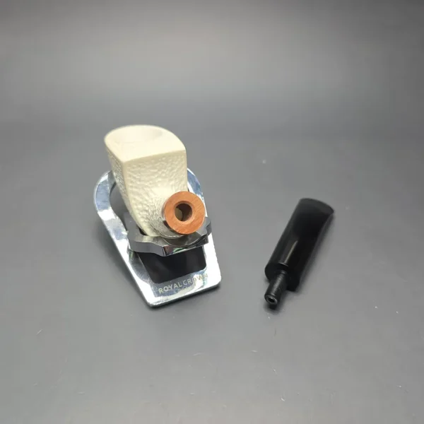 MBSD Meerschaum Deluxe Rusticated Pickaxe Block Meerschaum Pipe, Briar-Mortise, New - Image 15