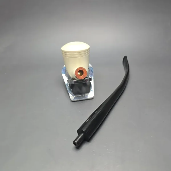 MBSD Meerschaum Deluxe Smooth Churchwarden Rhodesian Block Meerschaum Pipe, Briar-Mortise, New - Image 5