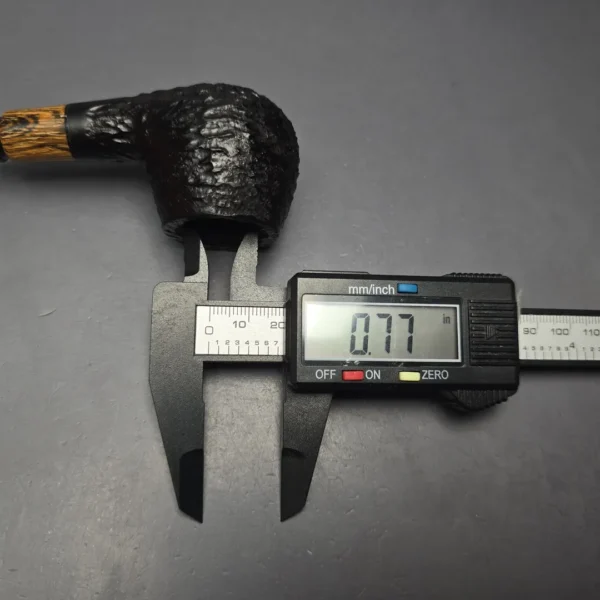 MBSD Briars by Piero Vitale Black Rusticated Author w/ Olivewood, Briar Pipe, New - Image 14