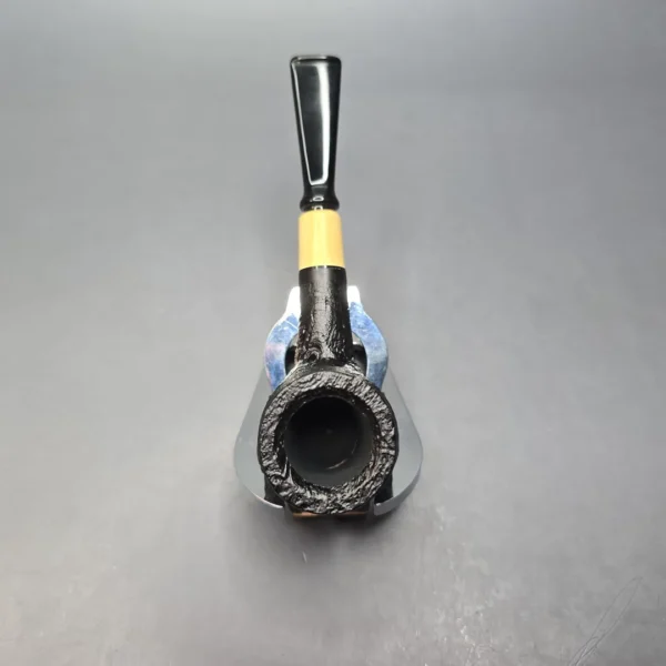 MBSD Briars by Piero Vitale Vintage Sandblasted Billiard w/ Boxwood, Briar Pipe, New - Image 8