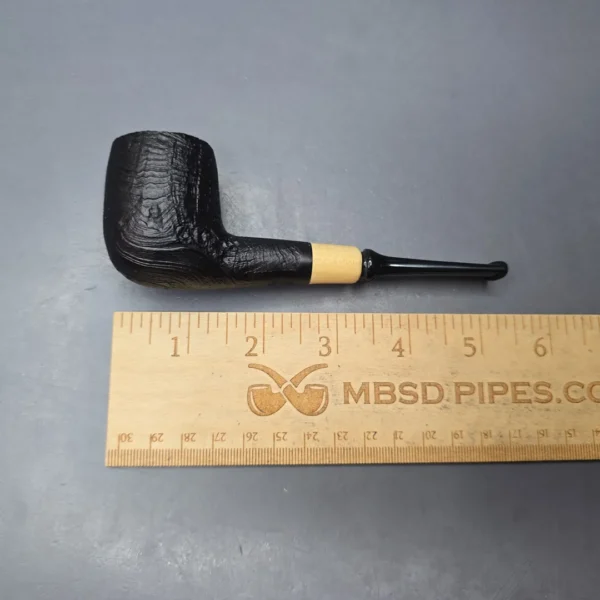 MBSD Briars by Piero Vitale Vintage Sandblasted Billiard w/ Boxwood, Briar Pipe, New - Image 11