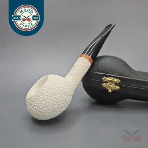 MBSD Meerschaum Deluxe Rusticated Tomato Block Meerschaum Pipe, Briar-Mortise, New