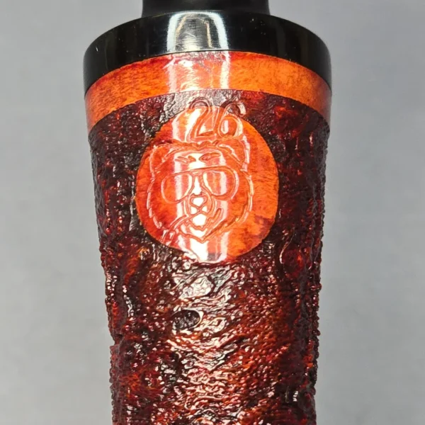 Papa Bear's Pipes by Tim Beaumont Sandblasted Reverse Calabash Egg Handmade Briar Pipe, New - Image 11