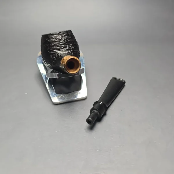MBSD Briars by Piero Vitale Black Rusticated Author w/ Olivewood, Briar Pipe, New - Image 15