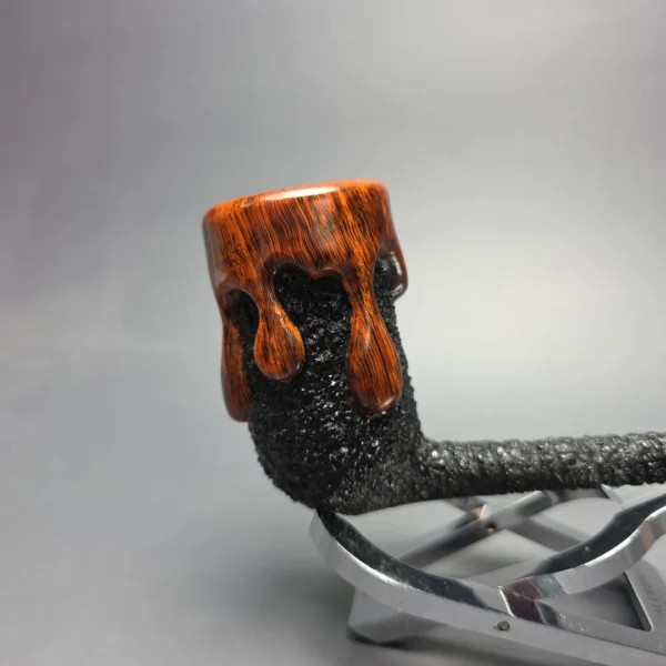 Walt Cannoy Cardinal House Munn XL Wax Drip & Pencil Shank Stack Liverpool Handmade Briar Pipe, New - Image 3