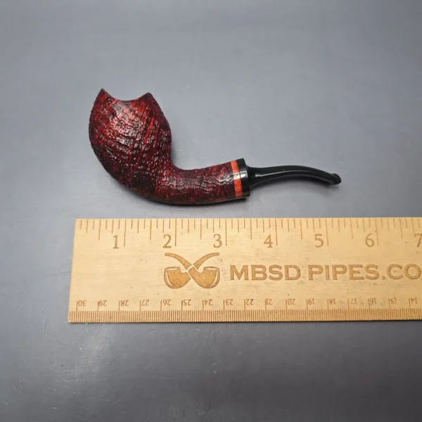 Papa Bear's Pipes by Tim Beaumont Sandblasted Reverse Calabash Egg Handmade Briar Pipe, New - Image 12