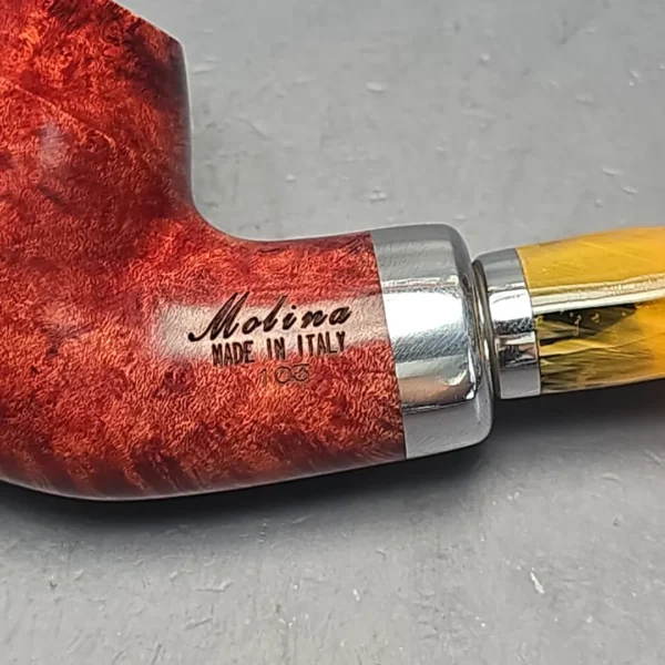 Molina Ambra 103 Smooth Rhodesian Briar Pipe, New, 9mm - Image 11